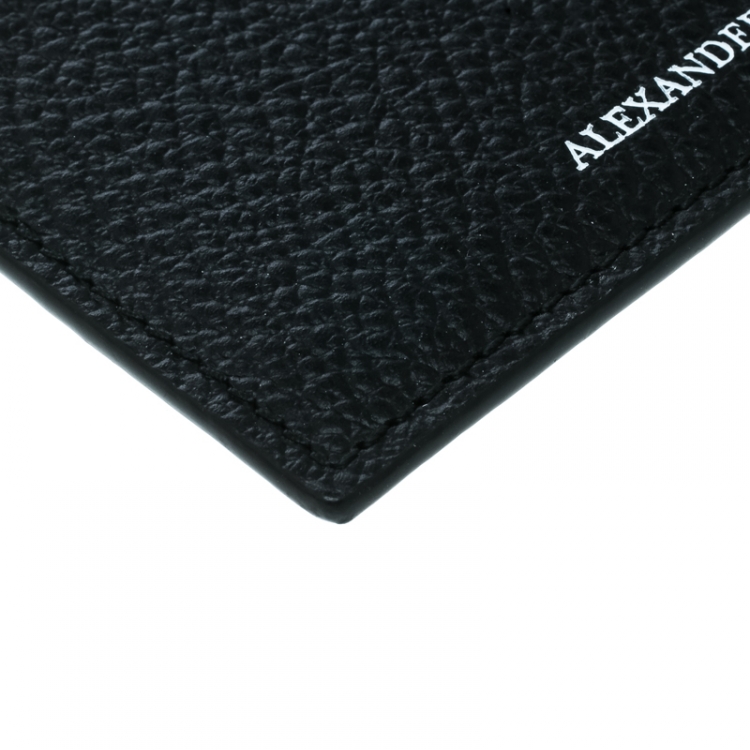 Pre Owned Alexander McQueen Black Leather Card Holder