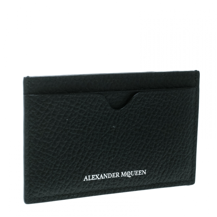 Pre Owned Alexander McQueen Black Leather Card Holder