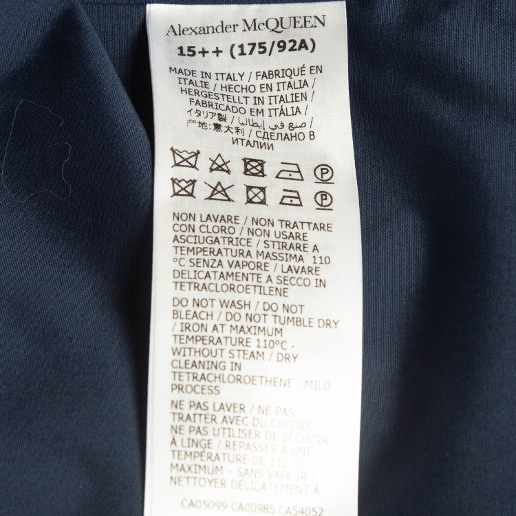 Pre Owned Alexander McQueen Blue Cotton Harness Shirt M