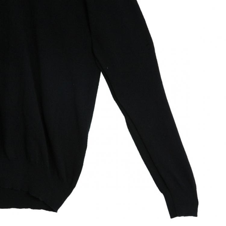 Pre Owned Alexander McQueen Black Cashmere Wool Contrast Rollneck Jumper XL