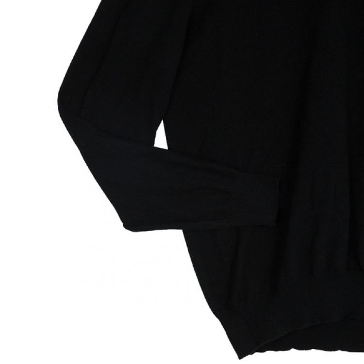Pre Owned Alexander McQueen Black Cashmere Wool Contrast Rollneck Jumper XL