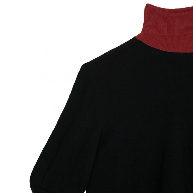 Pre Owned Alexander McQueen Black Cashmere Wool Contrast Rollneck Jumper XL