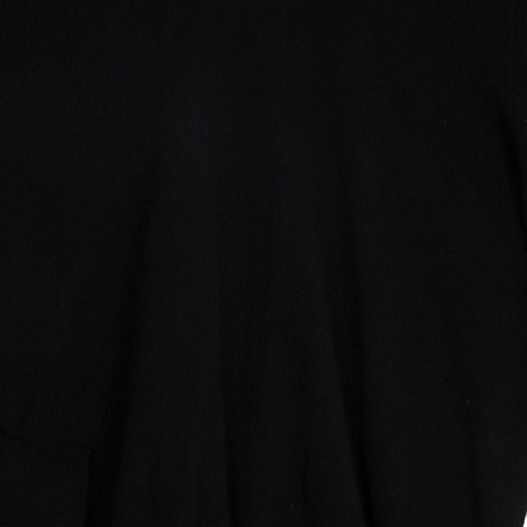 Pre Owned Alexander McQueen Black Cashmere Wool Contrast Rollneck Jumper XL