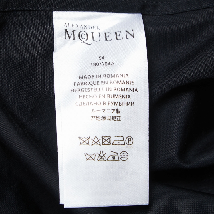 Pre Owned Alexander McQueen Black Cotton Floral Print Harness Shirt 2XL