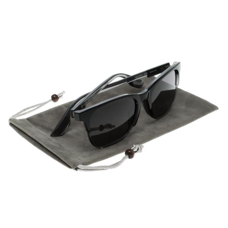 Pre Owned Alexander McQueen Black MCQ 0047/S Wayfarer Sunglasses