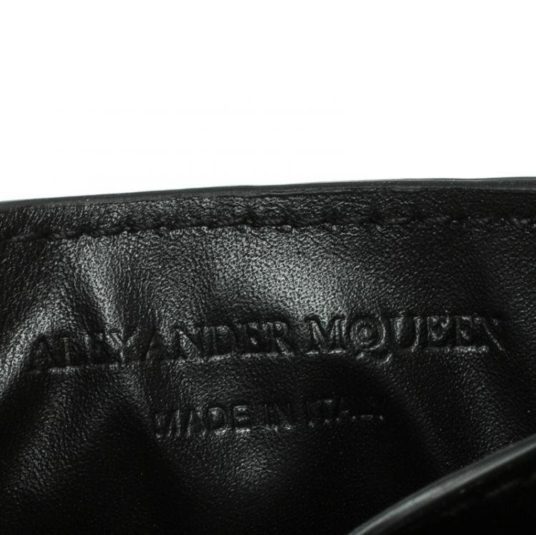 Pre Owned Alexander McQueen Black Leather Card Holder