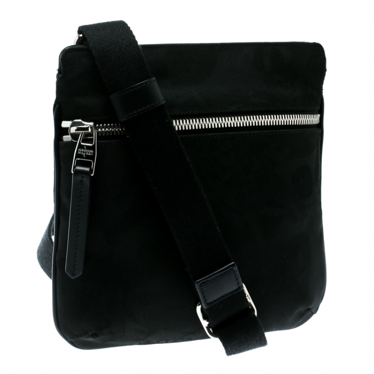 Pre Owned Alexander McQueen Black Canvas Messenger Bag