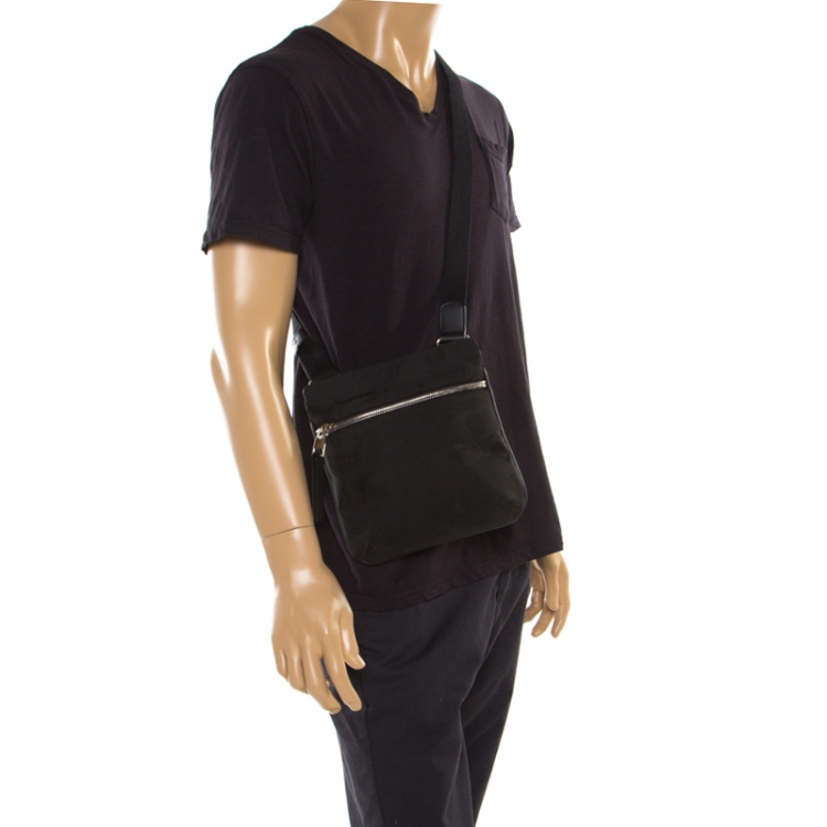 Pre Owned Alexander McQueen Black Canvas Messenger Bag
