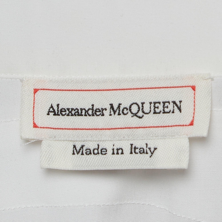 Pre Owned Alexander McQueen White Poplin Harness Shirt S