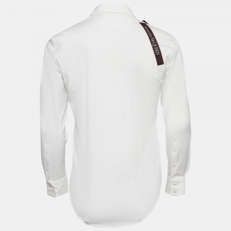 Pre Owned Alexander McQueen White Poplin Harness Shirt S