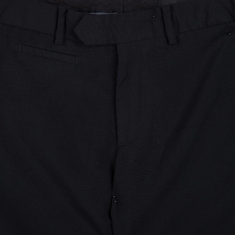 Pre Owned Alexander McQueen Black Wool Trousers S