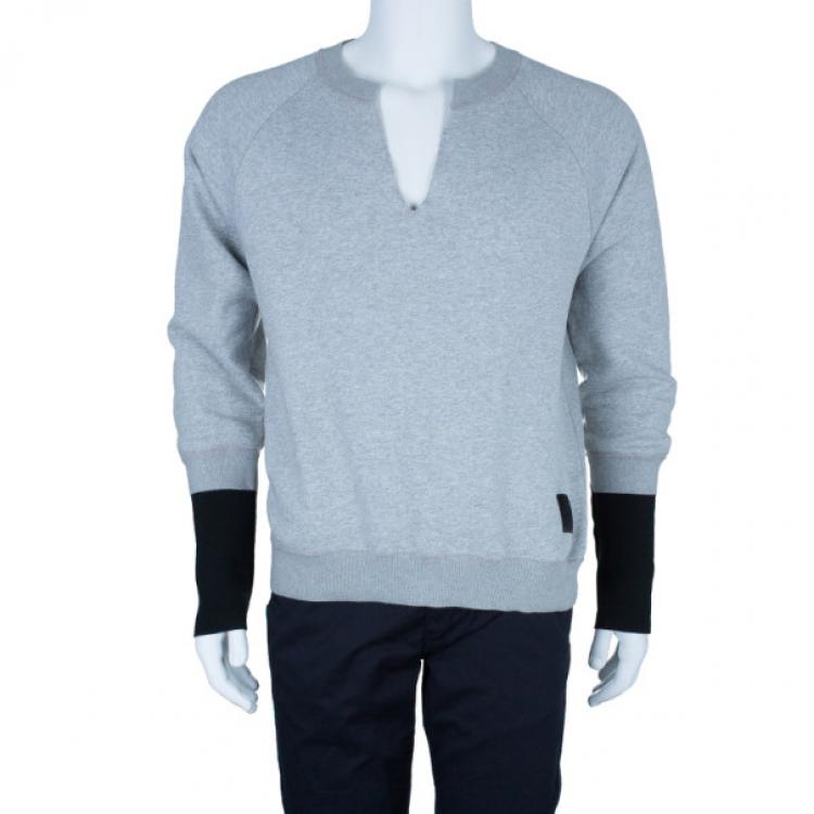 Pre Owned Alexander McQueen Men's Gray V-Neck Sweater L