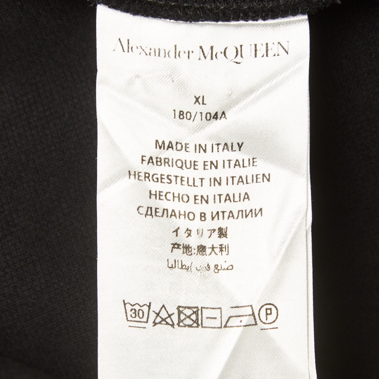 Pre Owned Alexander McQueen Black Logo Harness Cotton Pique Polo T-Shirt XL
