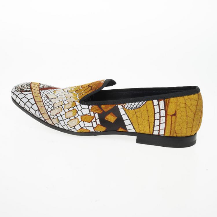 Pre Owned Alexander McQueen Jaquard Pattern Loafers Size 42