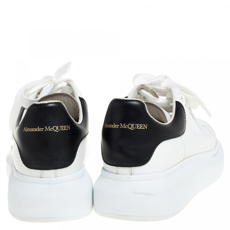Pre Owned Alexander McQueen White Leather Oversized Low Top Sneakers Size 40.5