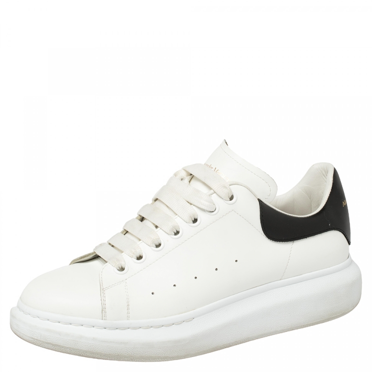 Pre Owned Alexander McQueen White Leather Oversized Low Top Sneakers Size 43