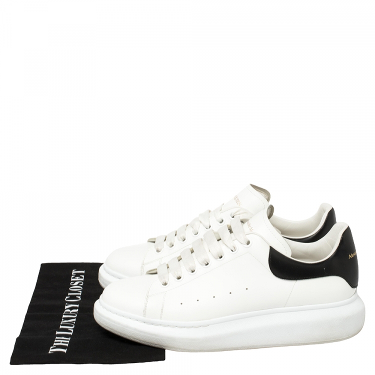 Pre Owned Alexander McQueen White Leather Oversized Low Top Sneakers Size 43