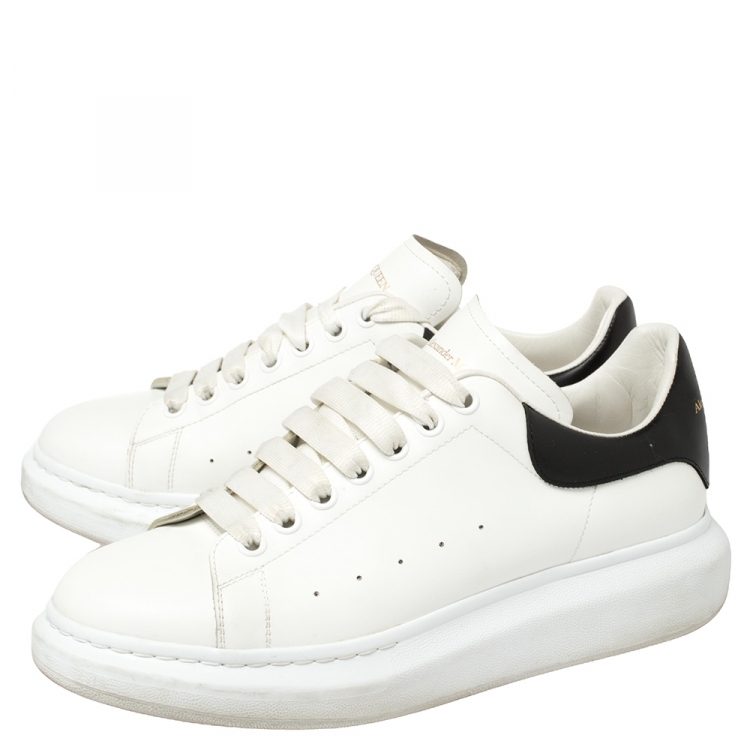 Pre Owned Alexander McQueen White Leather Oversized Low Top Sneakers Size 43