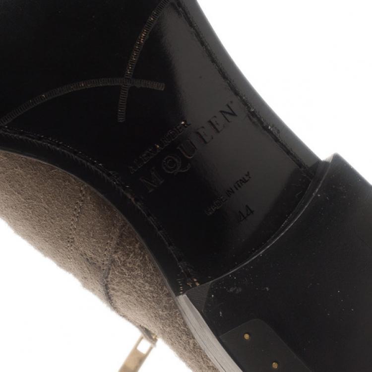 Pre Owned Alexander McQueen Beige Suede Chelsea Ankle Boots Size 44