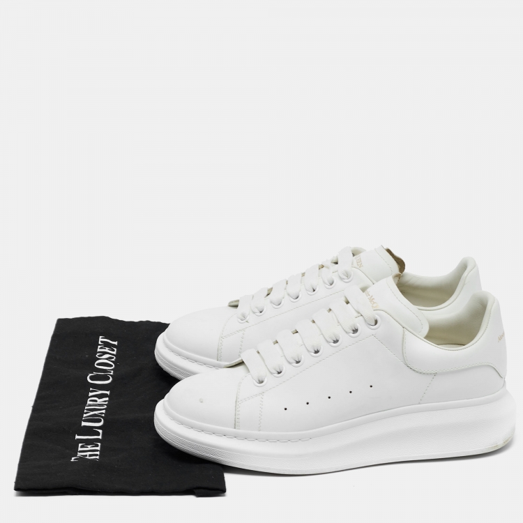 Pre Owned Alexander McQueen White Leather Oversized Sneakers Size 41 