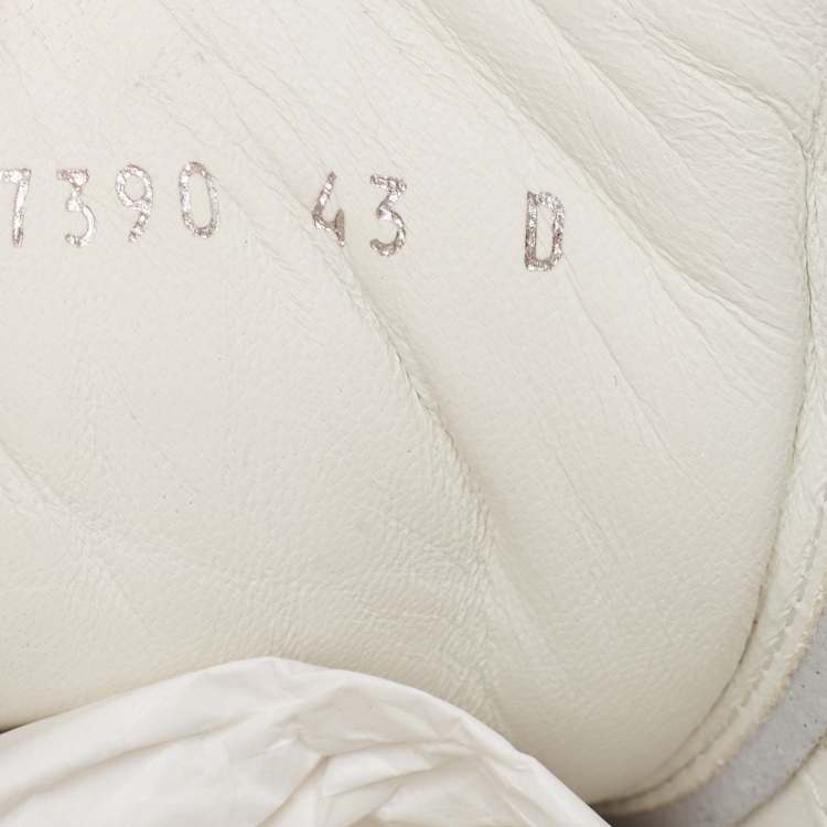 Pre Owned Alexander McQueen White/Blue Leather Oversized Sneakers Size 43
