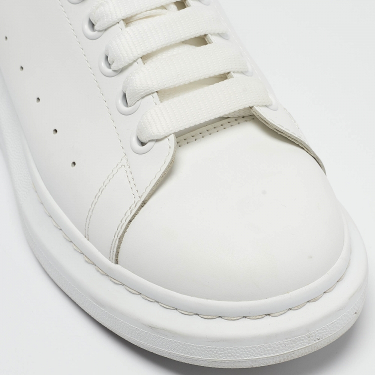 Pre Owned Alexander McQueen White Leather Oversized Sneakers Size 41