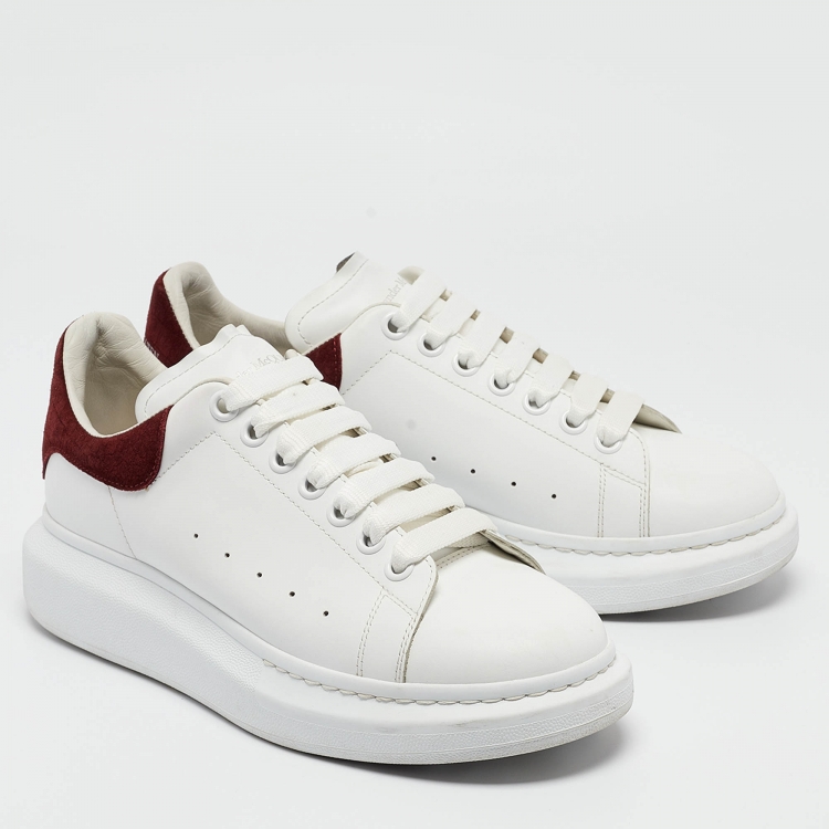 Pre Owned Alexander McQueen White Leather Oversized Sneakers Size 41