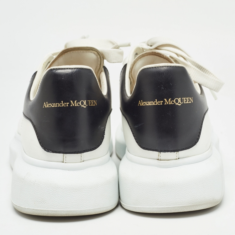 Pre Owned Alexander McQueen White Leather Larry Sneakers Size 42.5