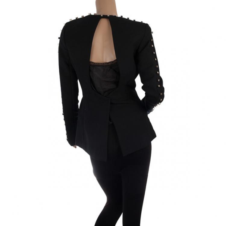 Pre Owned Alexander Wang Studded Backless V-neck Blazer S