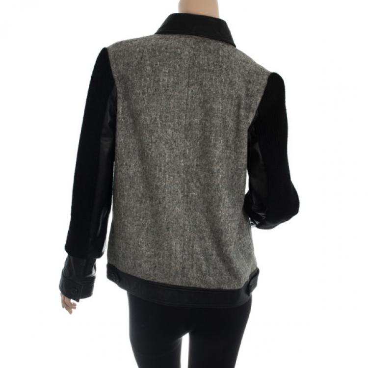 Pre Owned Alexander Wang Wool &amp; Leather Jacket S