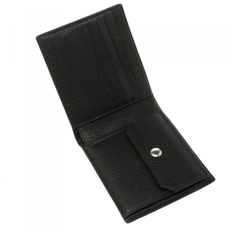 Pre Owned Alfred Dunhill Dark Brown Leather Bifold Wallet 