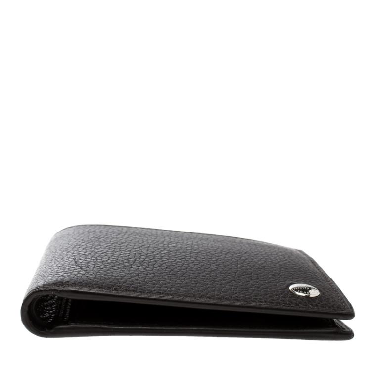Pre Owned Alfred Dunhill Dark Brown Leather Bifold Wallet 