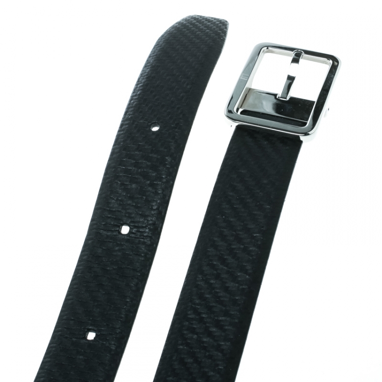 Pre Owned Alfred Dunhill Black Chassis Leather Belt Size 107 CM