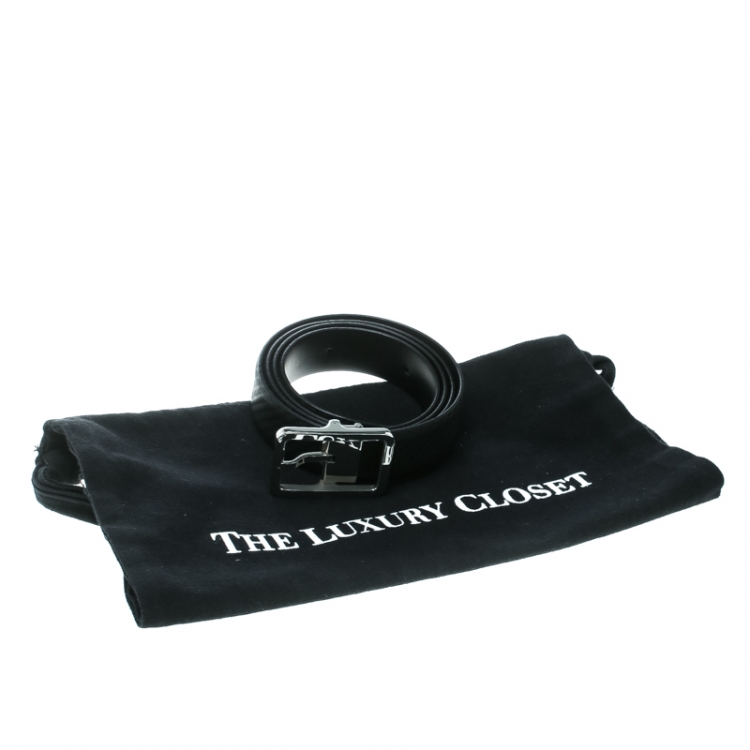Pre Owned Alfred Dunhill Black Chassis Leather Belt Size 107 CM