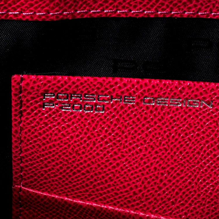 Pre Owned Porsche Red Leather French Classic Briefcase