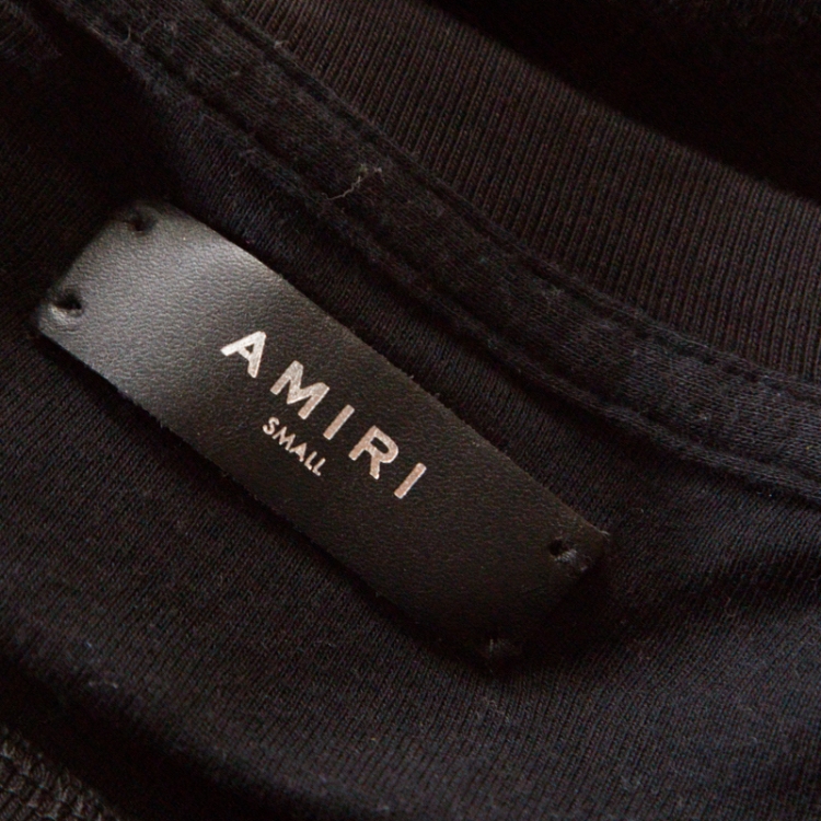 Pre Owned Amiri Black Cotton Blend Distressed Long Sleeve T- Shirt S