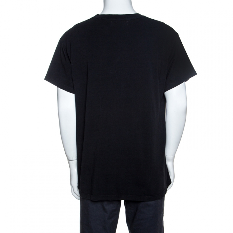 Pre Owned Amiri Black Slogan Printed Cotton Crew Neck T-Shirt M