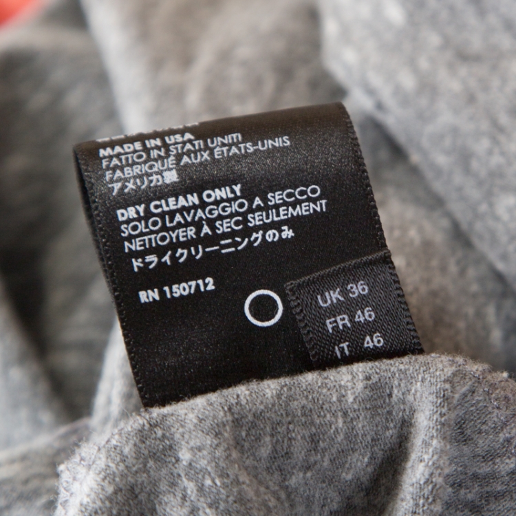 Pre Owned Amiri Grey Logo Printed Slub Knit Distressed Crew Neck T-Shirt S