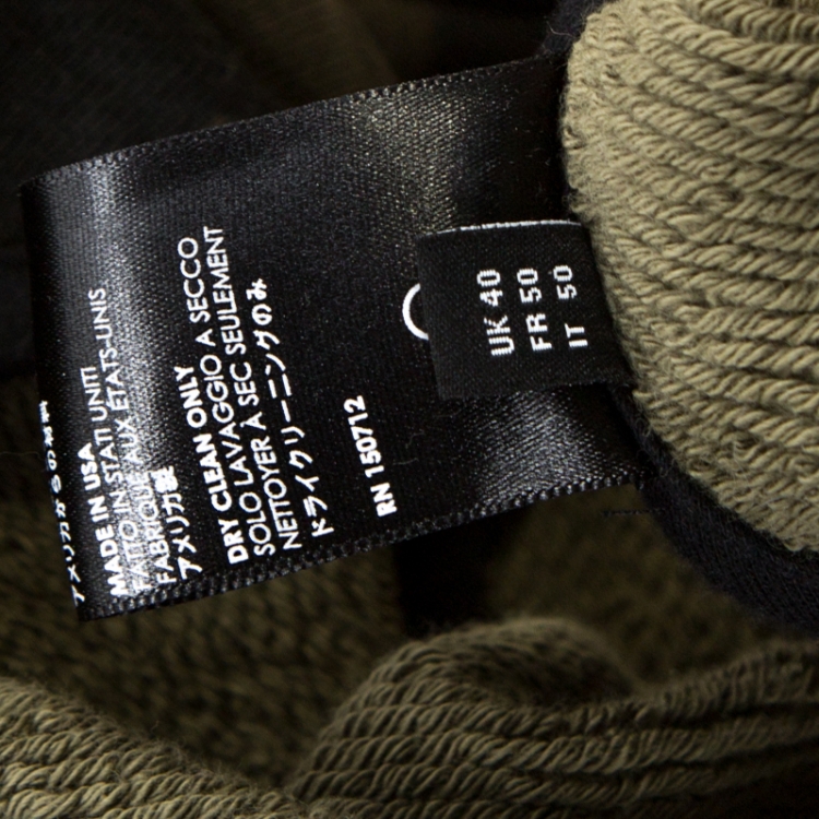 Pre Owned Amiri Green Camouflage Print Knit Distressed Shotgun Hoodie L