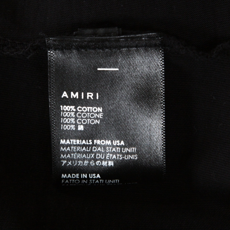 Pre Owned Amiri Black Logo Print Cotton T-Shirt M