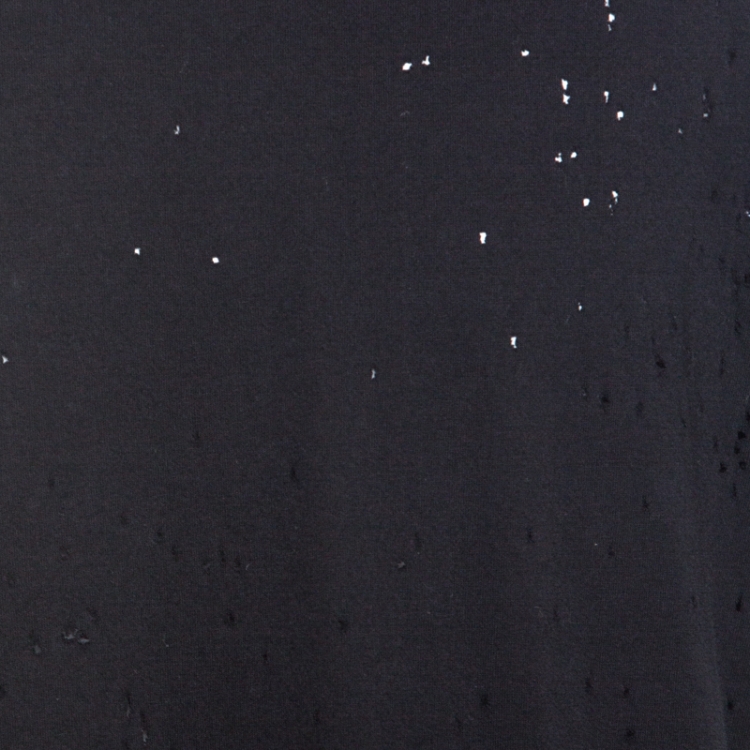 Pre Owned Amiri Black Distressed Cotton Shotgun T-Shirt M