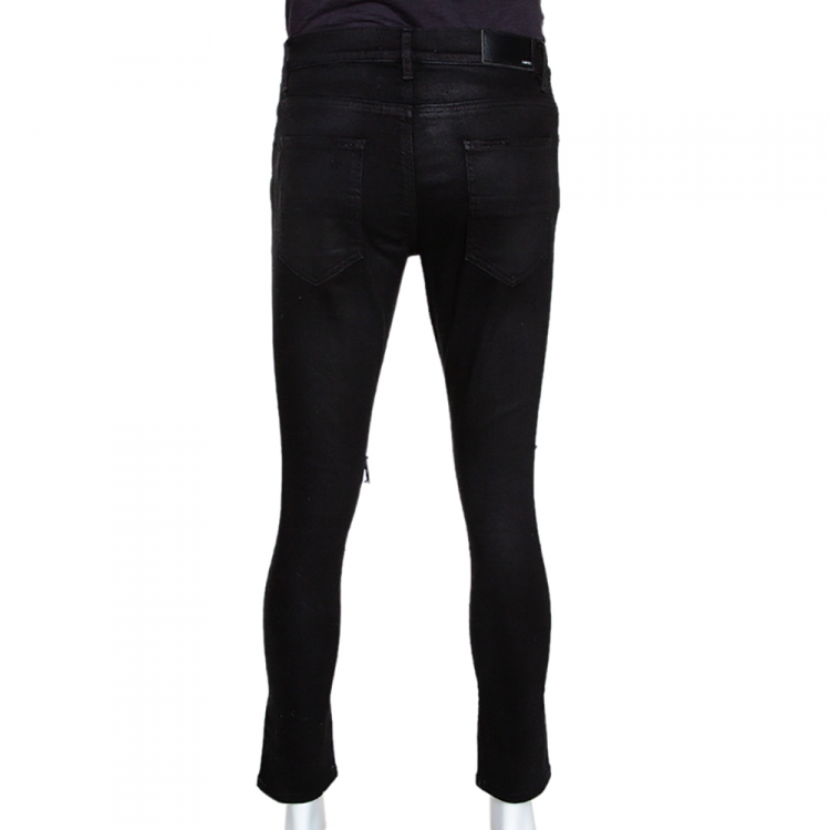 Pre Owned Amiri Black Distressed Denim Slim Fit Thrasher Jeans L