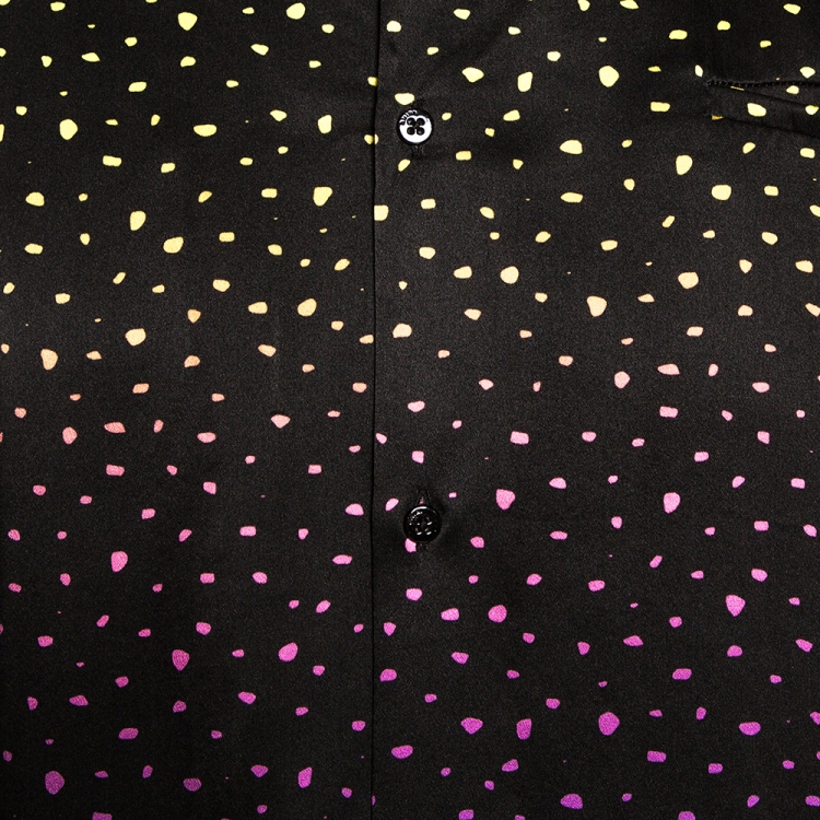 Pre Owned Amiri Black Silk Polka Dot Short Sleeve Shirt L