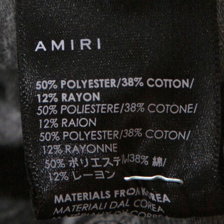 Pre Owned Amiri Grey Cotton Teddy Repair Crew Neck T Shirt S