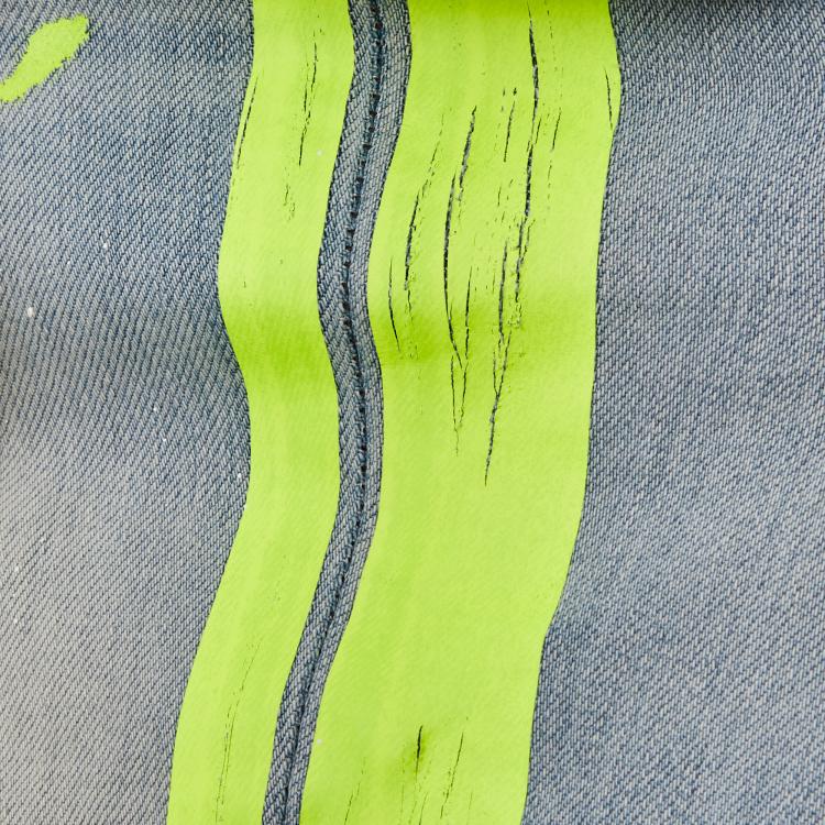 Pre Owned Amiri Indigo Light Wash Denim Broken Painter Skinny Jeans XS
