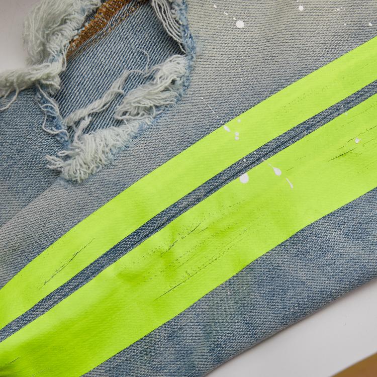 Pre Owned Amiri Indigo Light Wash Denim Broken Painter Skinny Jeans XS