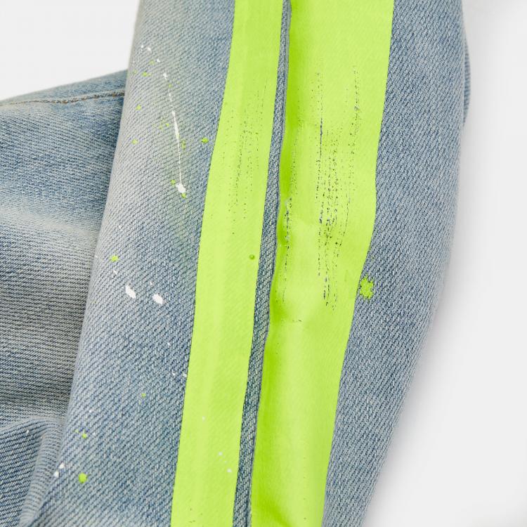 Pre Owned Amiri Indigo Light Wash Denim Broken Painter Skinny Jeans XS