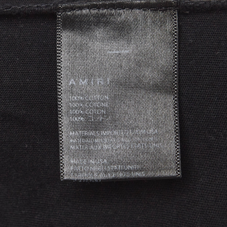 مملوكة مسبقًا Amiri Black Cherub Printed Cotton Knit Crew Neck Tshirt XL