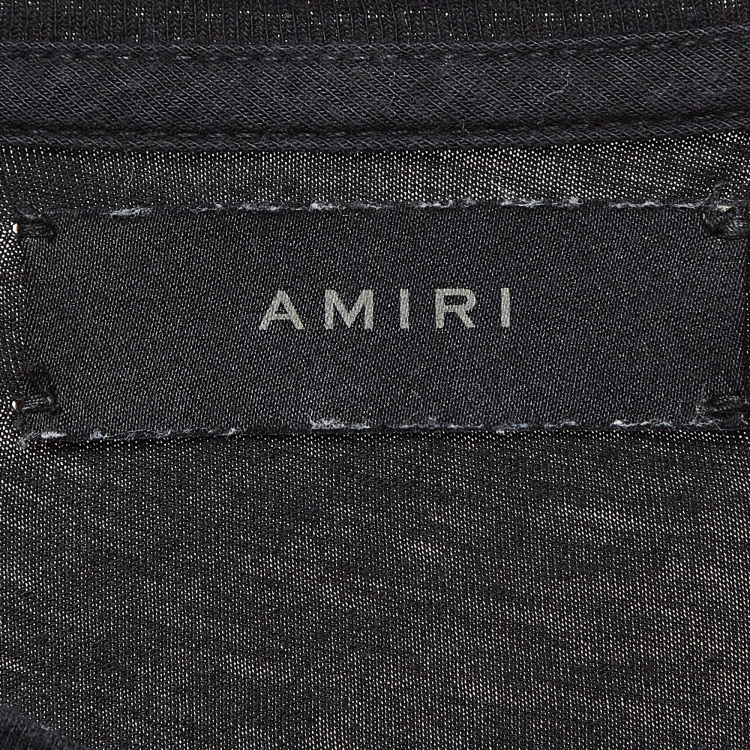 مملوكة مسبقًا Amiri Black Cherub Printed Cotton Knit Crew Neck Tshirt XL