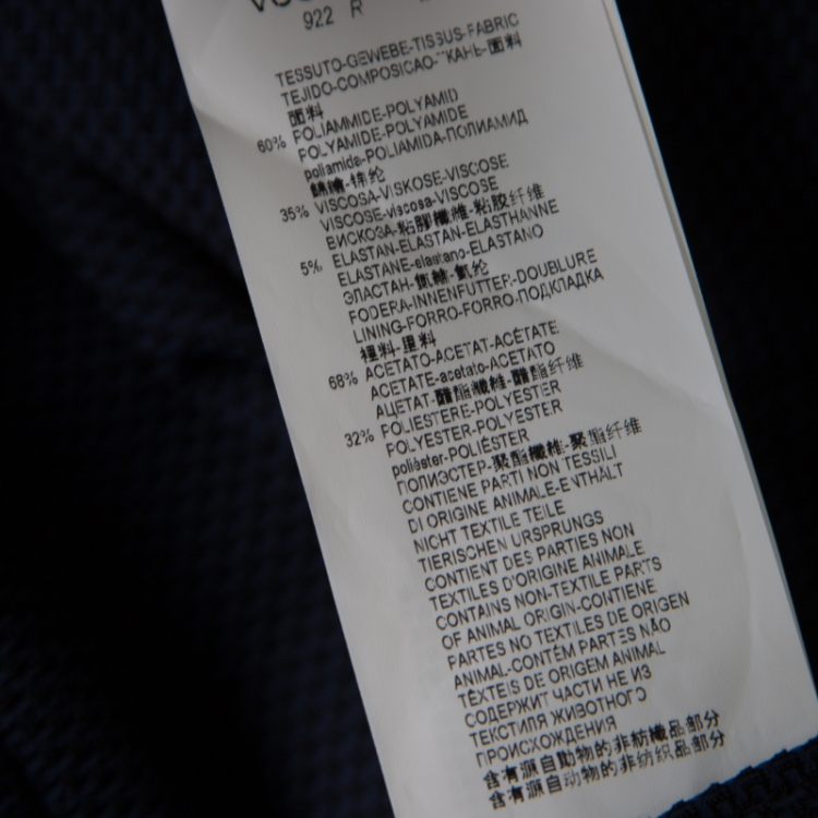 Pre Owned Armani Collezioni Dark Navy Geometric Patterned Tailored Blazer XL